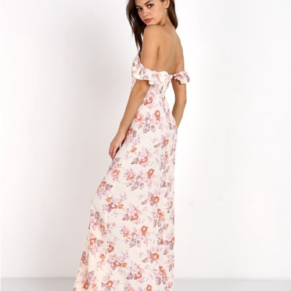 Flynn Skye Cream Floral Backless Dress
